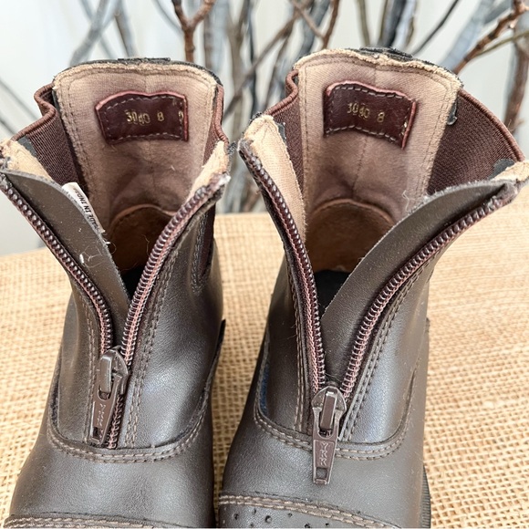 TuffRider Kid’s Front Zip Equestrian Paddock Boot Size 8 Brown - Picture 5 of 8